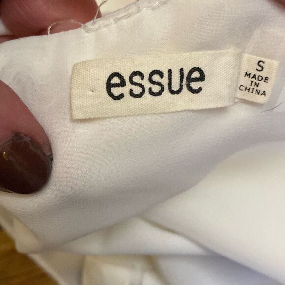 Essue Women's Tie On Back Long Sleeve Blouse White Size Small - Picture 3 of 5